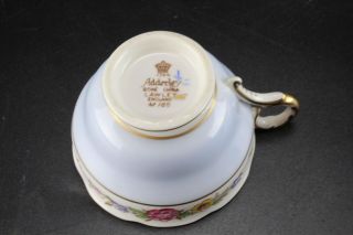 12pc Set Antique Adderley / Melba Bone China Floral Tea Cups & Saucers 4