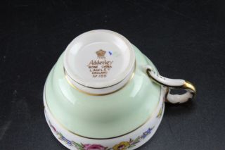 12pc Set Antique Adderley / Melba Bone China Floral Tea Cups & Saucers 6