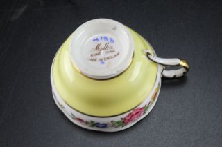 12pc Set Antique Adderley / Melba Bone China Floral Tea Cups & Saucers 8