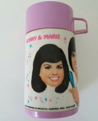Vintage 1976 Donny And Marie Osmond Aladdin Thermos Thermo Bottle And Cup