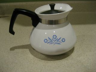 Vintage Corning Ware Blue Corn Flower 6cup Coffee / Tea Pot P - 104 With Metal Lid