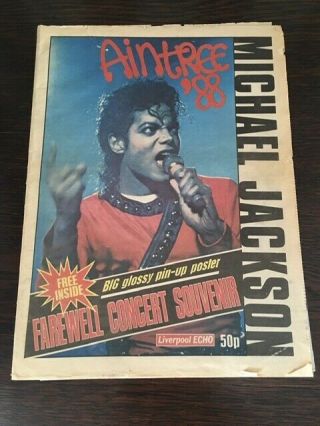 Michael Jackson 1988 Bad Tour Aintree Liverpool Echo Promotional Souvenir