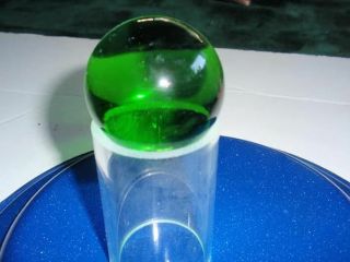 Green Crystal Ball On Lucite Stand