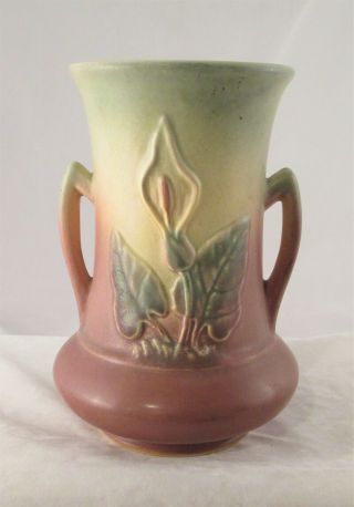 Vintage Hull Pottery Vase Cala Lily Pattern 6.  5 " High 520/33 - 6 Art Deco Vgc