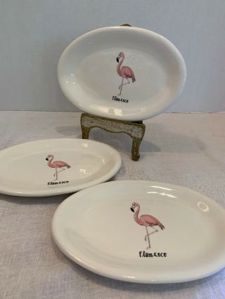 Rae Dunn By Magenta Flamenco Appetizer Snack Oval Plate Artisan Flamingo Pink 3