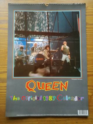 Queen The Official 1987 Calendar - Picture Sales - Very Good Not Written On