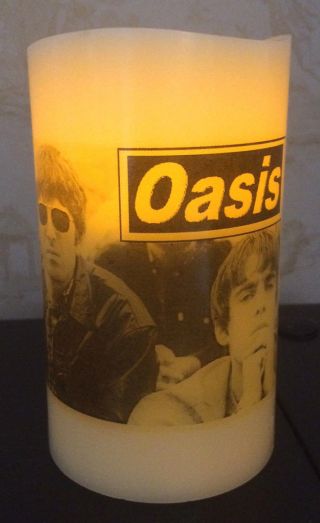 Oasis Liam Noel Gallagher Electronic Flickering Wax Candle Flameless