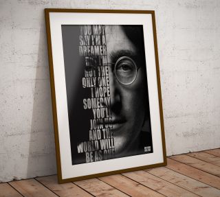 John Lennon Imagine Lyrics Print/poster In Two Sizes Exclusive The Beatles