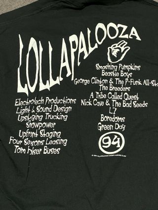 Lollapalozza Vintage 1994 Concert Tour Crew T - Shirt XL Never Worn 3