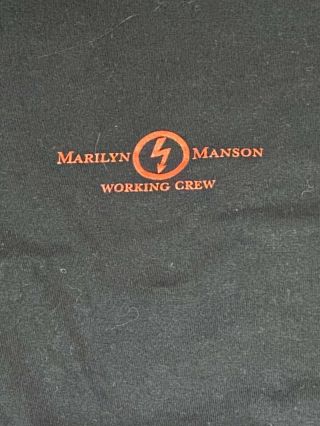 Marilyn Manson Vintage Concert Tour Crew T - Shirt Xl Nevet Worn