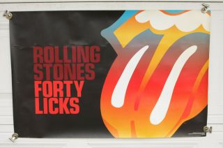 Vtg Rolling Stones Forty Licks Tour Poster 2002 Mick Jagger Keith Richards Rock