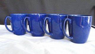 Corning Ware Corelle Stoneware Coffee Mugs Set Of 4 Cobalt Blue 10 Oz.