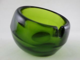 Vintage Mid Century Viking Art Glass Orb Ashtray Green