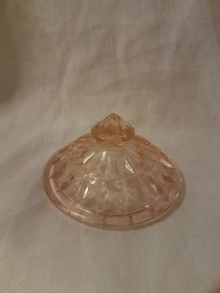 Depression Glass Pink Windsor Diamond Sugar Bowl Lid Only Jeannette Replacement