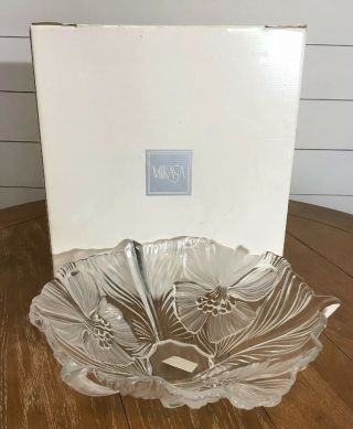 Mikasa Crystal Hibiscus Frost Centerpiece 15 " Large Bowl,  Sa 134/263
