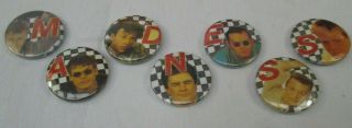 Madness 7 X Vintage 1980s 25mm Badges Pins Buttons Punk Ska