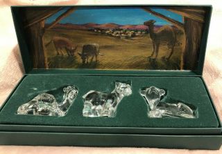 Waterford Marquis Crystal Nativity Animals Mib Green Box Mini