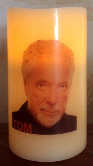 Tom Jones Electronic Flickering Wax Candle Flameless Battery Operated