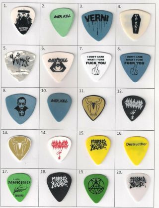 (15 Of 20 Only) Rare And Collectable Morbid Angel Guitar Pick / Plectrum