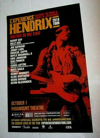 Experience Hendrix Tour 2019 Poster Buddy Guy Cox Satriani Zappa Bramhall Ii