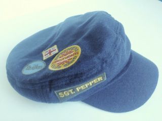 Nwt The Beatles By Junk Food Sgt.  Pepper Fisherman Cap Hat Patches One Size Blue