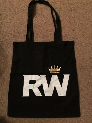 Robbie Williams Bag Black Cotton Logo Tote Shopper Bag.  Take The Crown