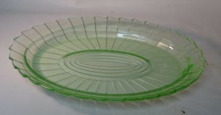 Jeanette Sierra " Pinwheel " Green Oval Platter 7 3/4 " By 11 "