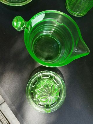 Vintage Green Depression Glass 2 Piece Reamer Top And Bottom