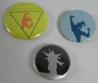 Echo And The Bunnymen 3 X Vintage 1980s Us Uk Badges Pins Buttons Punk Wave