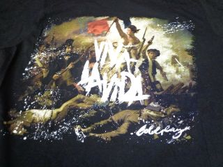 Coldplay Viva La Vida World Concert Tour T Shirt Black Tee Medium M0