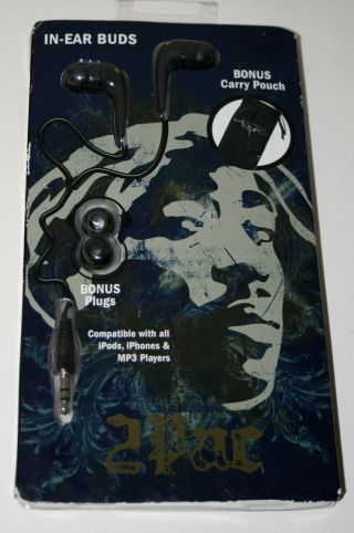 Tupac Shakur Rap Group In Ear Buds W/ Collectible Pouch Nos 2012