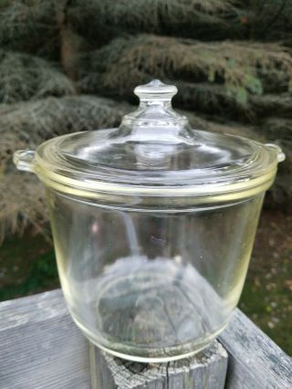 Vintage Pyrex Bean Pot 506 With Lid Clear Glass Dollar Sign 1930 
