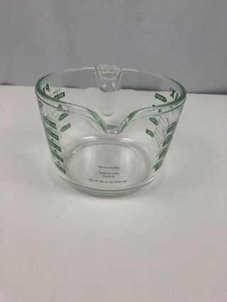 Corning Pyrex 4 Four Cup 1 Quart Green Text Microwaveable Mixing Measuring Cup 2