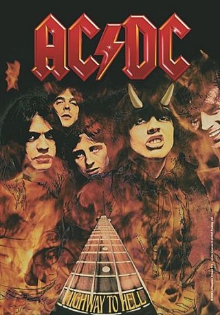 Ac/dc Highway To Hell Large Fabric Poster / Flag 1100mm X 750mm (hr)