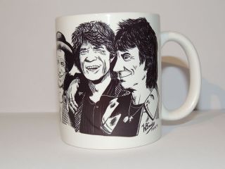 Mug Rolling Stones Caricature - Gift Cup Present - Mick Jagger Keith Richards