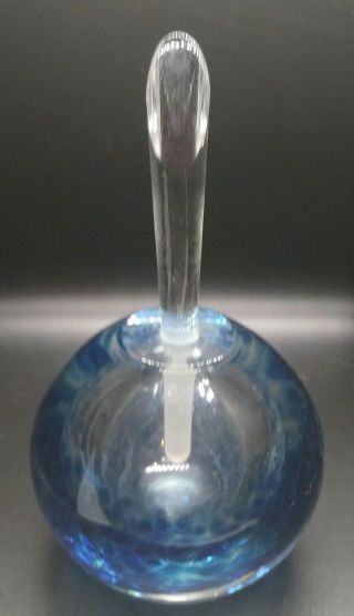 1988 Signed Studio Art Glass Teal Blue Paperweight Perfume Bottle