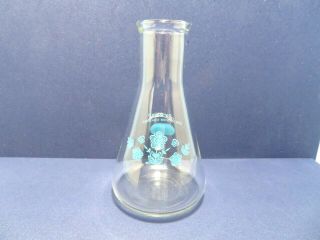 Rare Vintage Pyrex Glass Blue Flower Only From Corning Lab Beaker