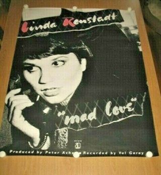Linda Ronstadt Mad Love 1980 Electra Records Promo Poster 30 " X 40 "