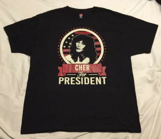 Cher For President Black T Shirt Size Xl.  Euc