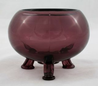 Viking Glass Purple/amethyst Three - Toed Rose Bowl Line 10