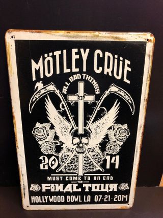 Motley Crue All Bad Things Concert Poster Vintage Stylesmall Metal Sign 20x30 Cm