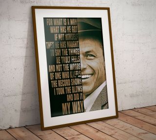 Frank Sinatra My Way Lyrics - Two Size Options Print Poster Olivia Valentine