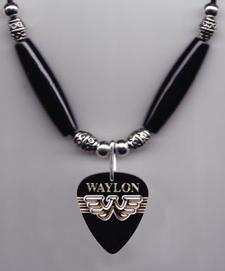Waylon Jennings Black Guitar Pick Necklace 2