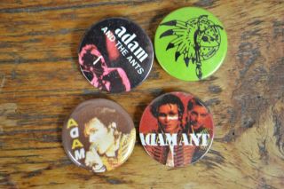 Vintage 1980s 4 Button Badges Pin Badge Pins Adam Ant Adam And The Ants Kings
