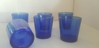 Vintage Cobalt Blue Juice Glasses 8 Oz Set Of 6 Libby 3.  5 " Tall