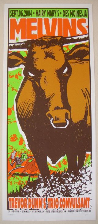 2004 Melvins - Des Moines Silkscreen Concert Poster S/n By Squad 19