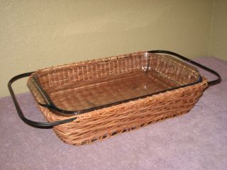 Vtg Pyrex Ovenware Clear Glass 233 - S Meat Loaf Baking Dish Pan 3qt With Basket