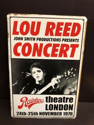 Lou Reed London Concert Poster Small Garage Wall Decor Metal Sign 20x30 Cm