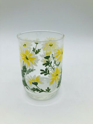 Vintage Mcm Libbey Raised Daisy Print Juice Glass - Set Of 3