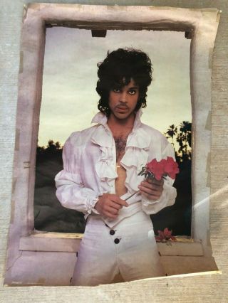 Vintage Prince 1984 Purple Rain Poster Authentic 22 " Wide X 31.  5 " High